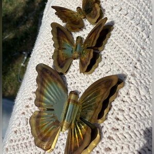 Vintage home interiors Elegant Gold Butterfly Wall Decor Set MCM Boho
